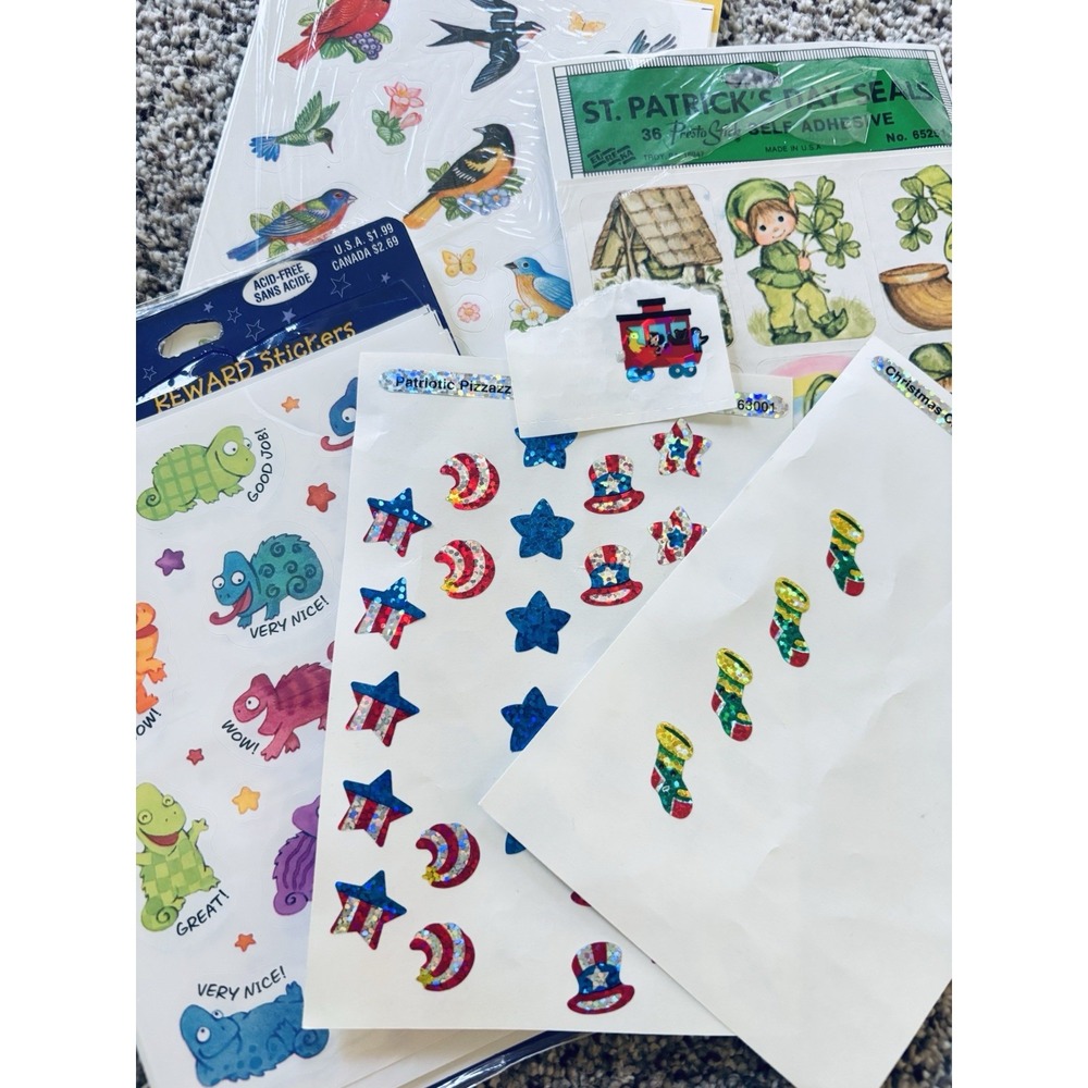 Vintage Sticker Lot - Eureka, Foil Trend, Sandy Lion & Hallmark